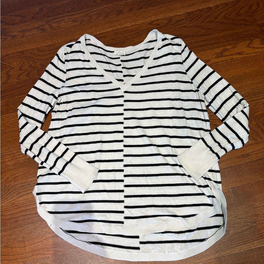 Caslon Striped V-Neck Sweater